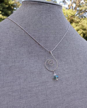Spiral Art Wire Pendant Necklace