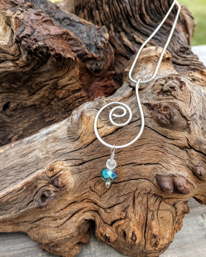 Spiral Art Wire Pendant Necklace
