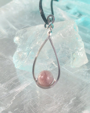Sunstone & Silver Drop Pendant Necklace