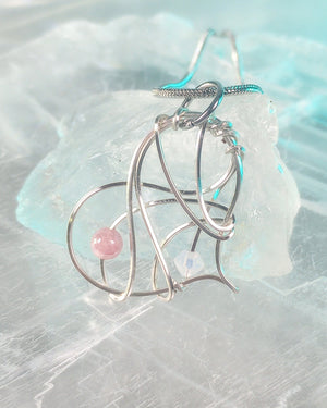Swirly Heart Beaded Pendant Necklace