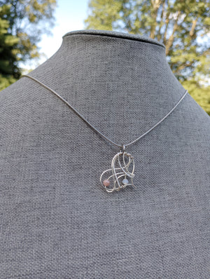 Swirly Heart Beaded Pendant Necklace