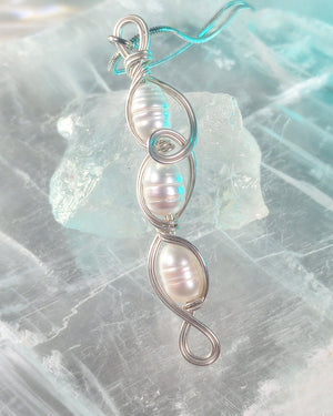 Swirly Pearls Sterling Silver Pendant Necklace