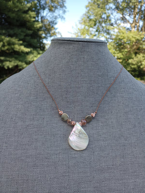 Teardrop Shell Beaded Necklace