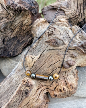 Tiger Eye & Hematite Beaded Necklace