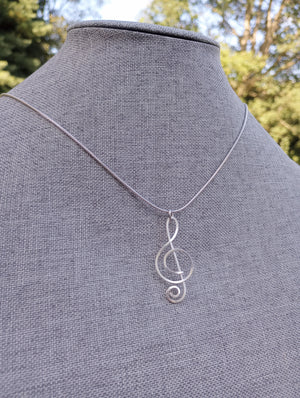 Treble Clef Pendant Necklace