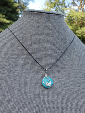 Turquoise Howlite Wire Wrapped Necklace