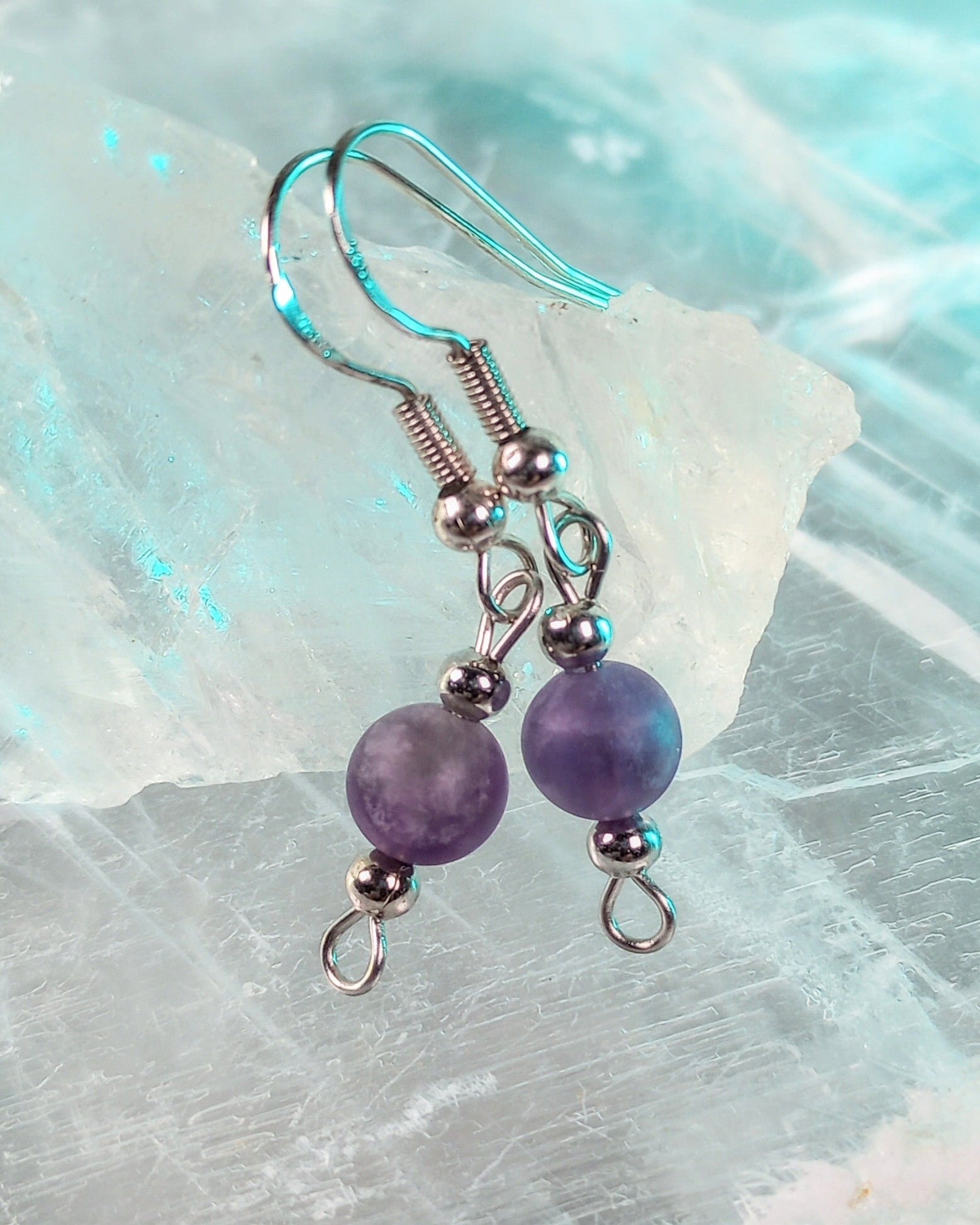 Amethyst Beaded Earrings - Windfall Jewelry