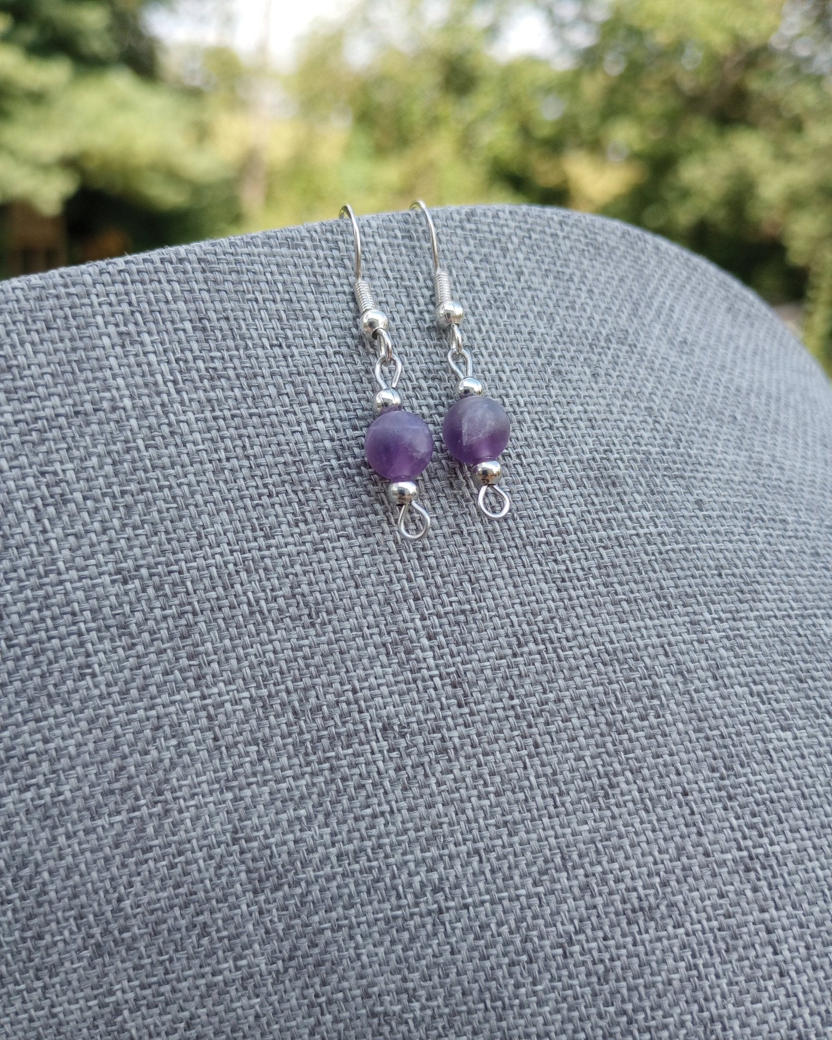 Amethyst Beaded Earrings - Windfall Jewelry