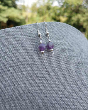 Amethyst Beaded Earrings - Windfall Jewelry