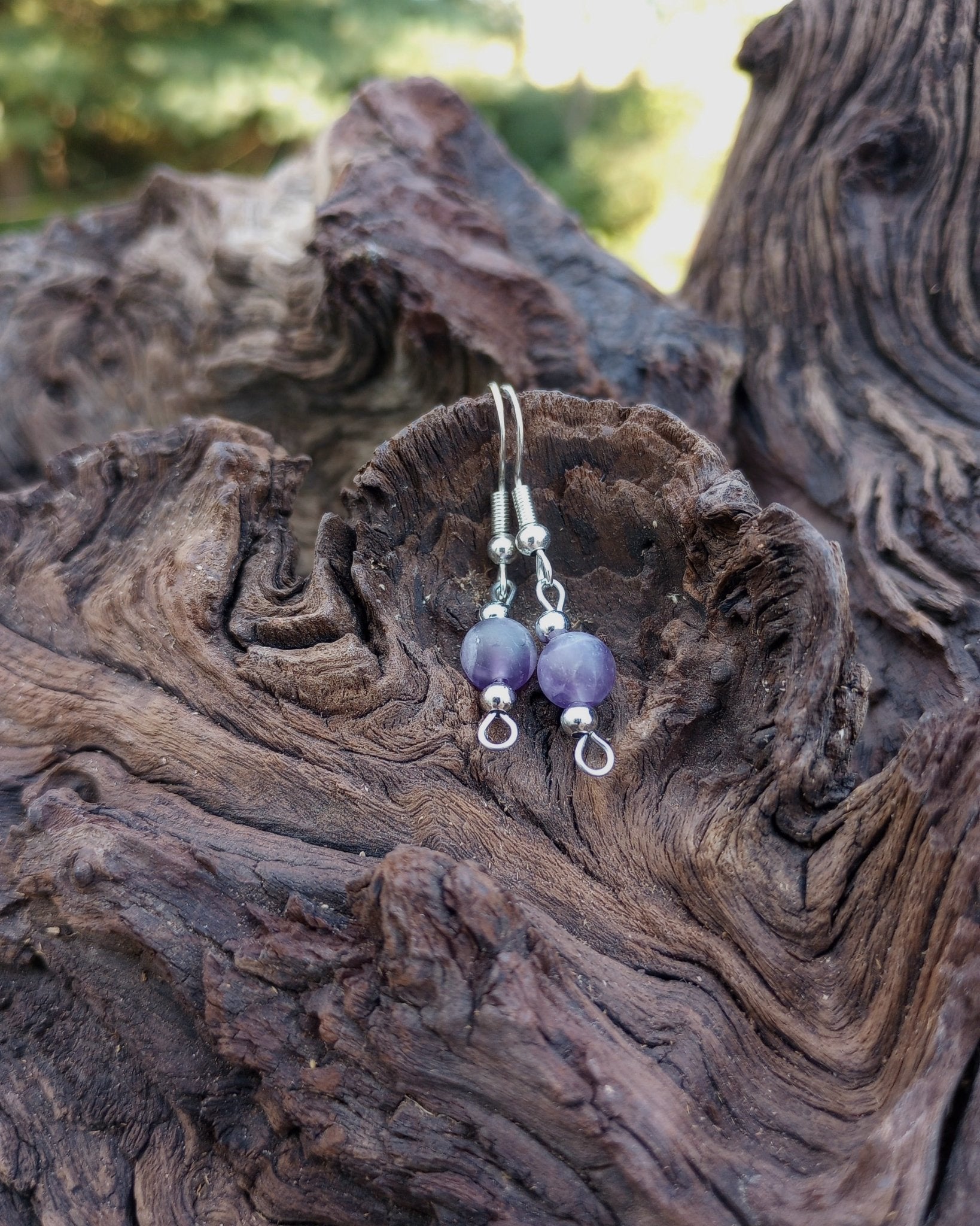Amethyst Beaded Earrings - Windfall Jewelry
