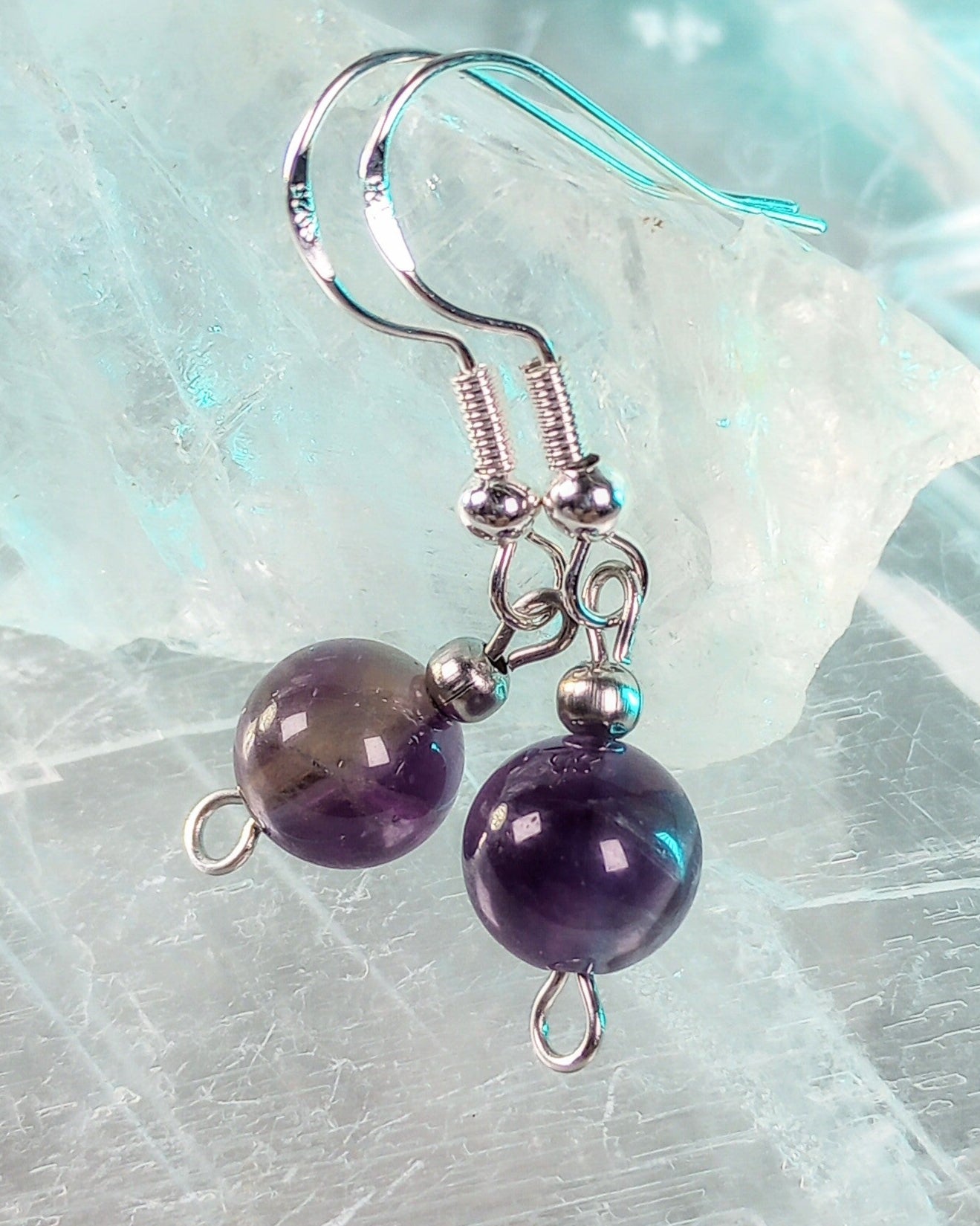 Amethyst Natural Stone Beaded Earrings - Windfall Jewelry