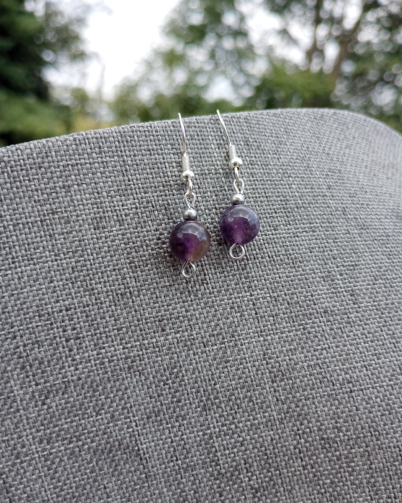 Amethyst Natural Stone Beaded Earrings - Windfall Jewelry