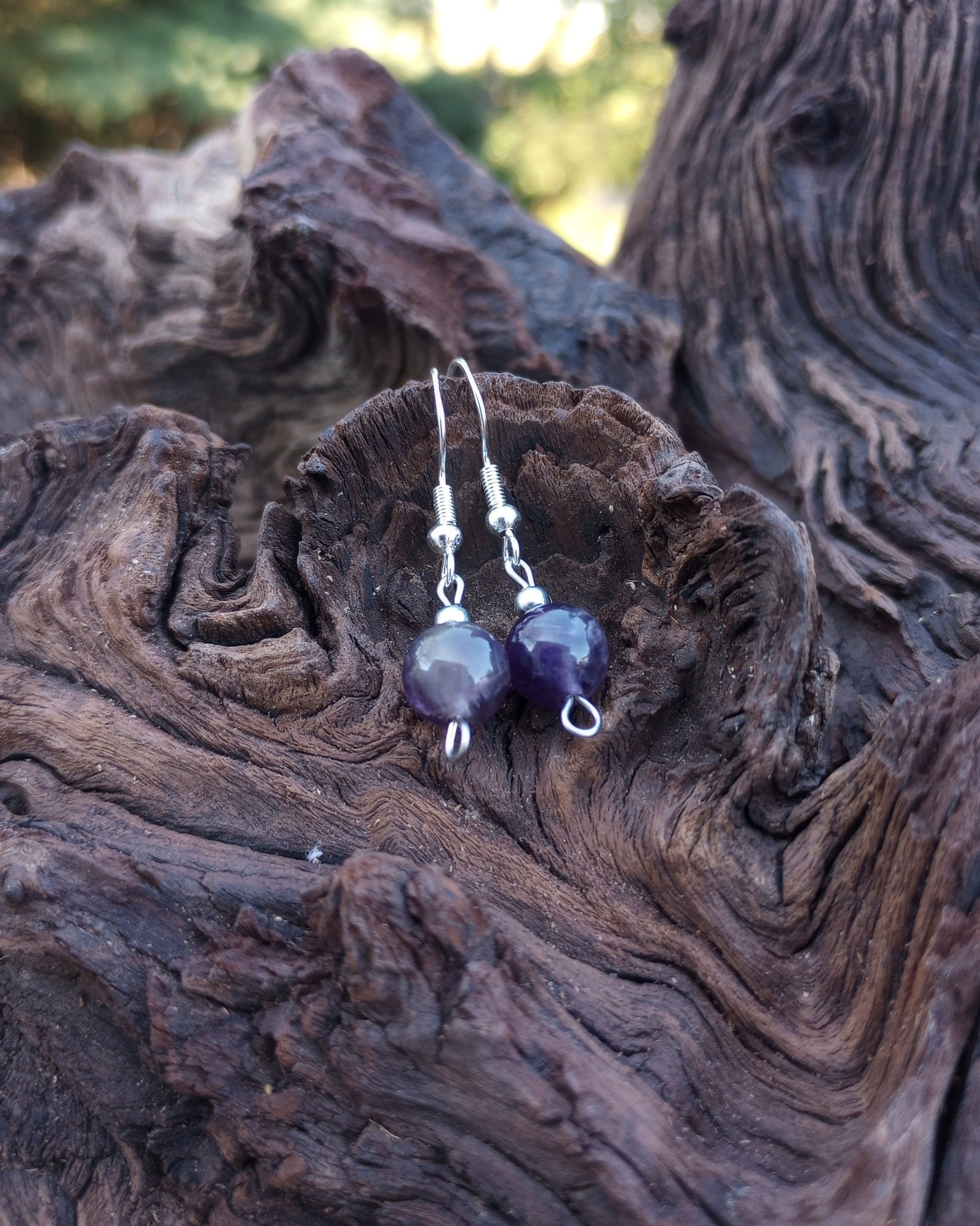 Amethyst Natural Stone Beaded Earrings - Windfall Jewelry
