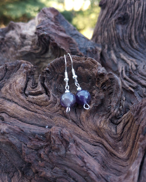 Amethyst Natural Stone Beaded Earrings - Windfall Jewelry