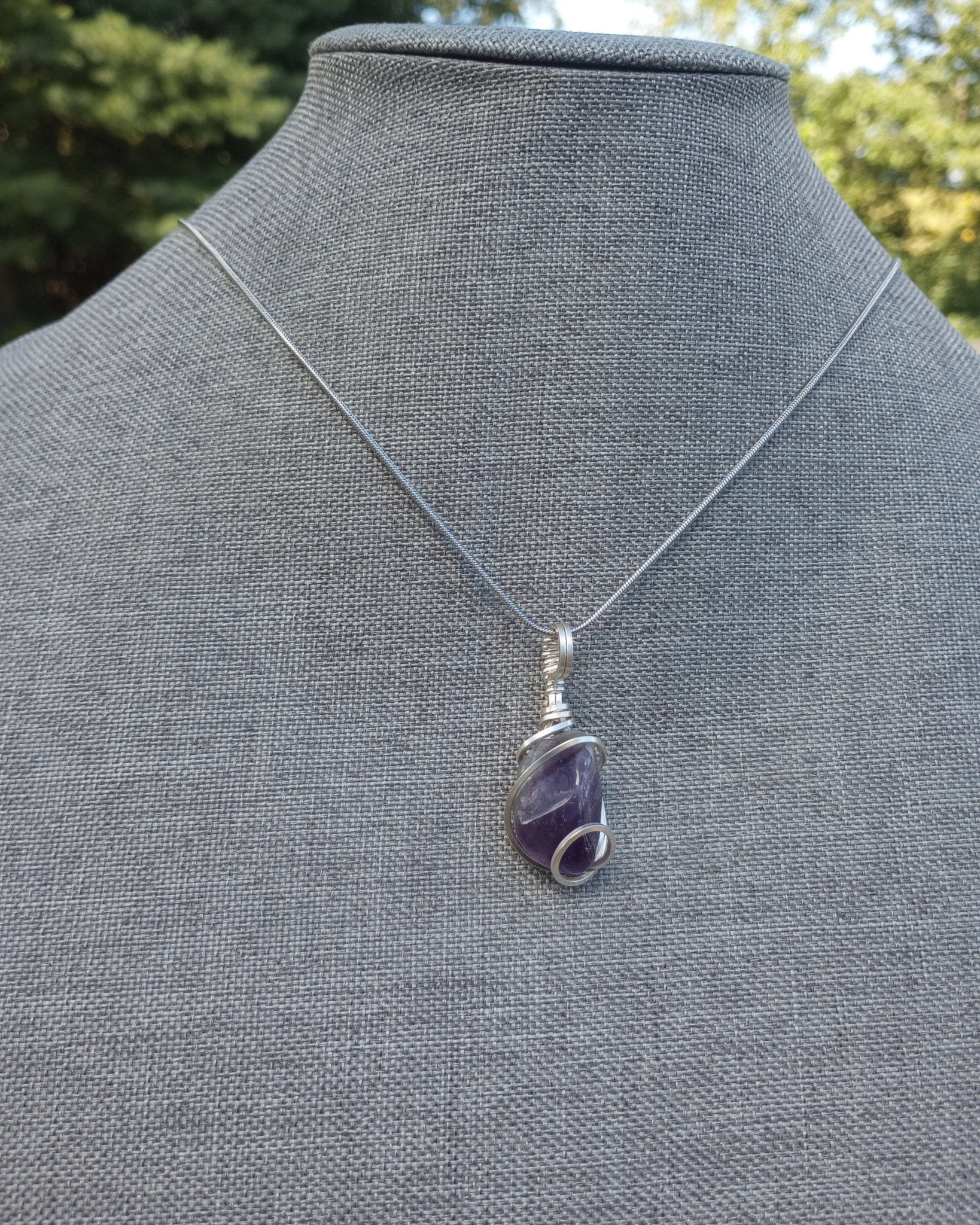 Amethyst Natural Stone Pendant Necklace - Windfall Jewelry