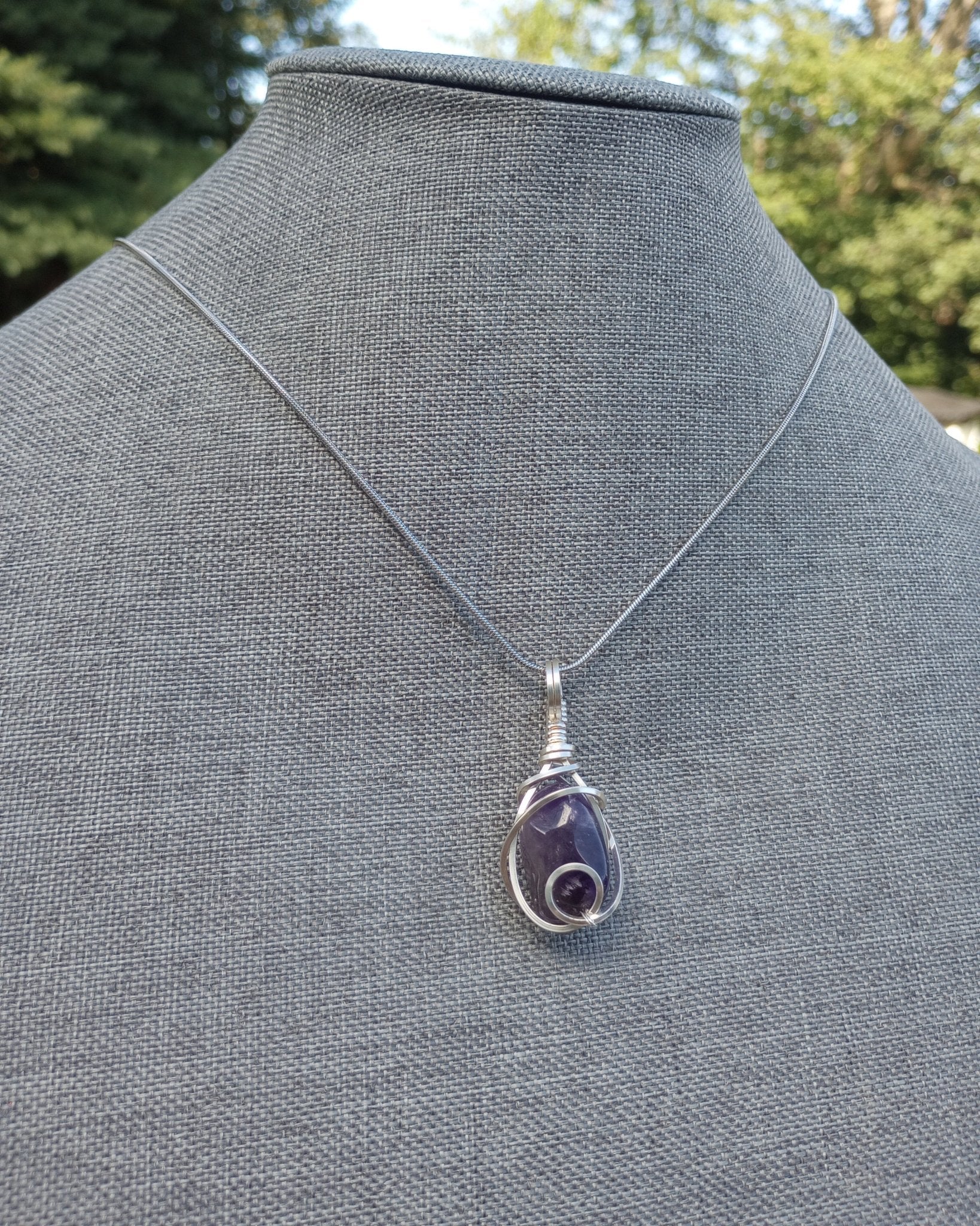 Amethyst Natural Stone Pendant Necklace - Windfall Jewelry