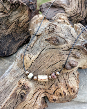Aqua Terra Jasper & Copper Beaded Necklace - Windfall Jewelry