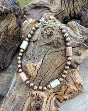 Aqua Terra Jasper & Copper Mens Beaded Bracelet - Windfall Jewelry