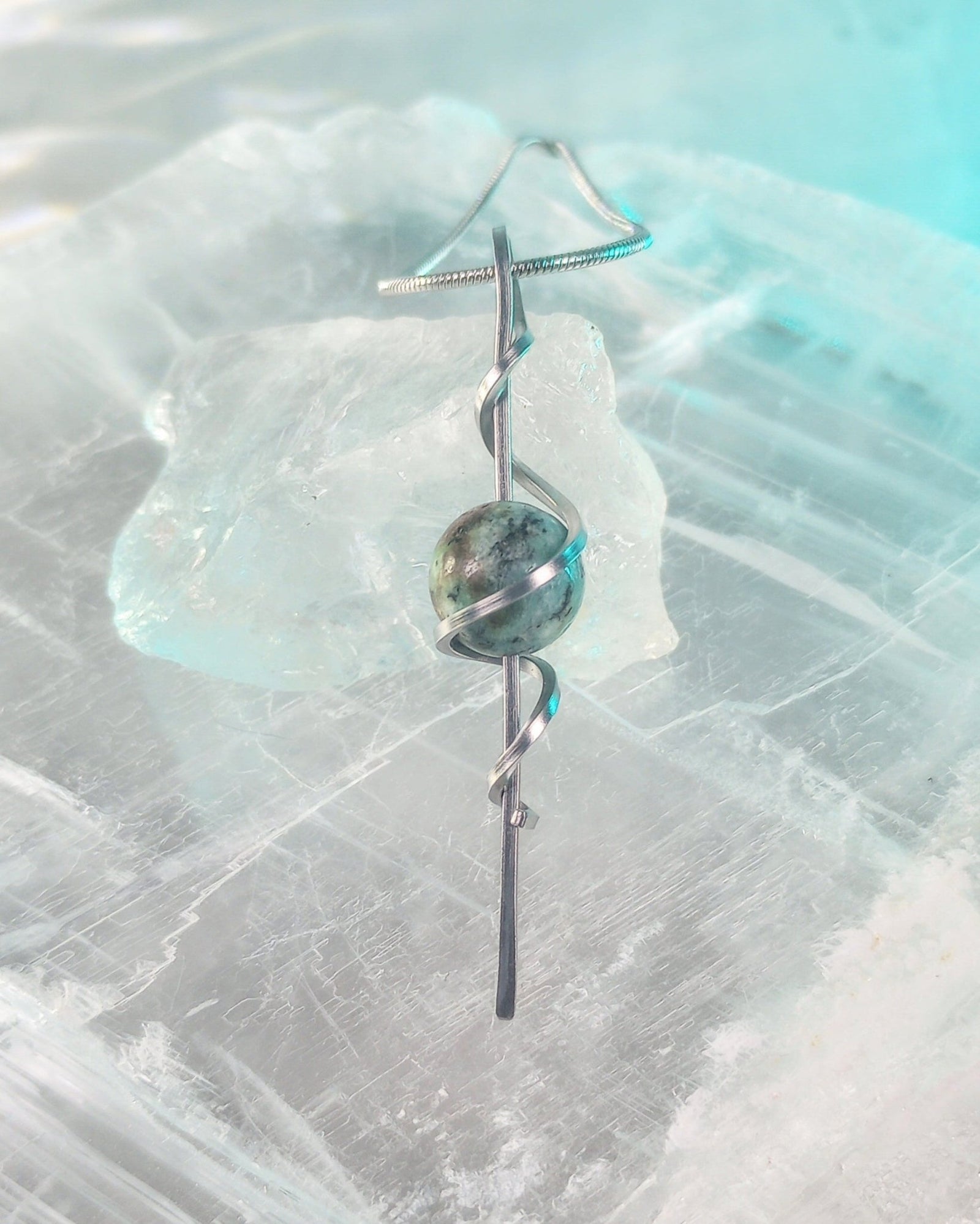 Atlas Art Wire Pendant Necklace - Windfall Jewelry