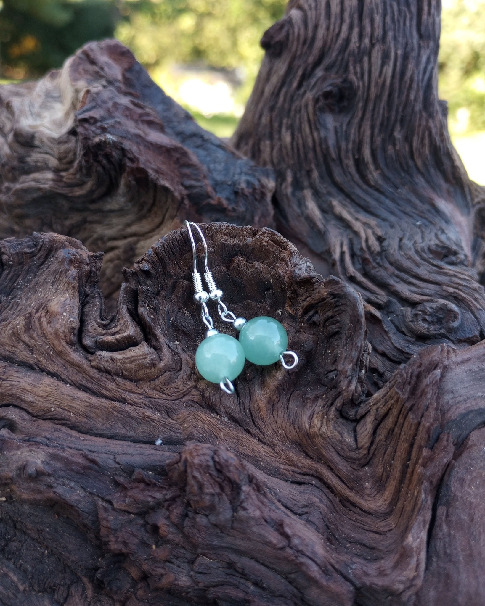 Aventurine Natural Stone Beaded Earrings - Windfall Jewelry