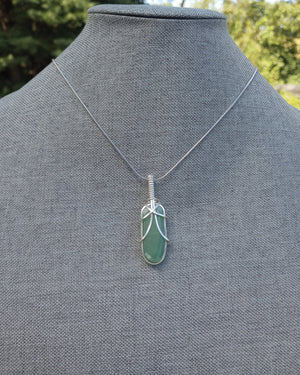 Aventurine Natural Stone Pendant Necklace - Windfall Jewelry