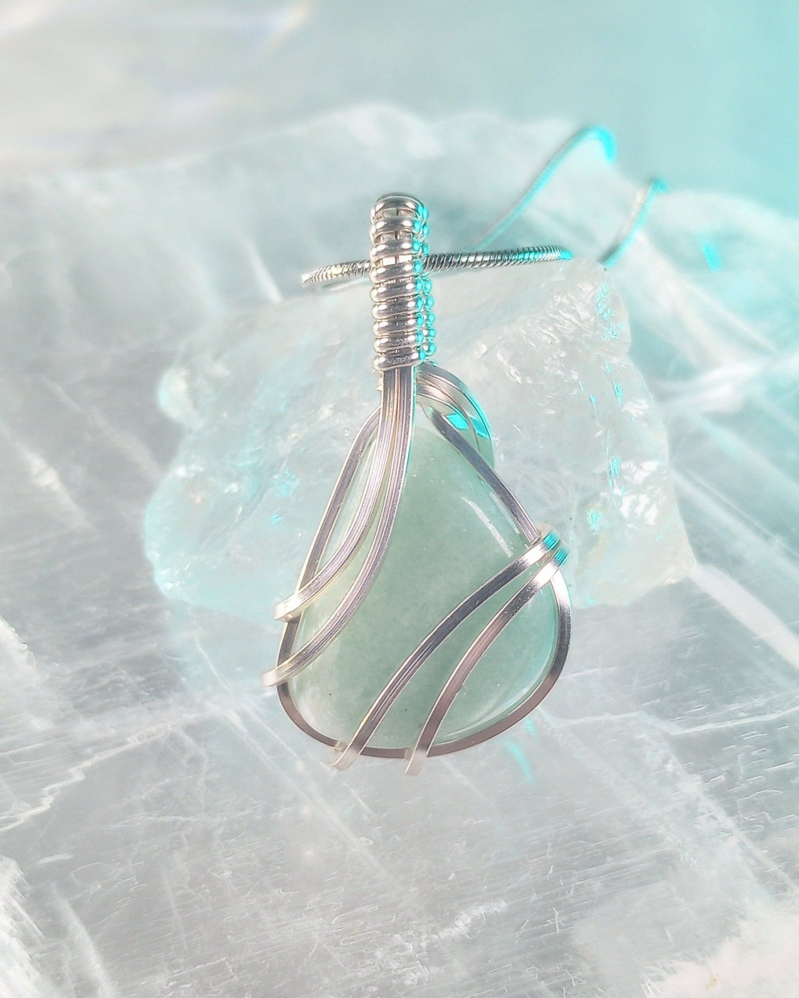 Aventurine Natural Stone Pendant Necklace - Windfall Jewelry