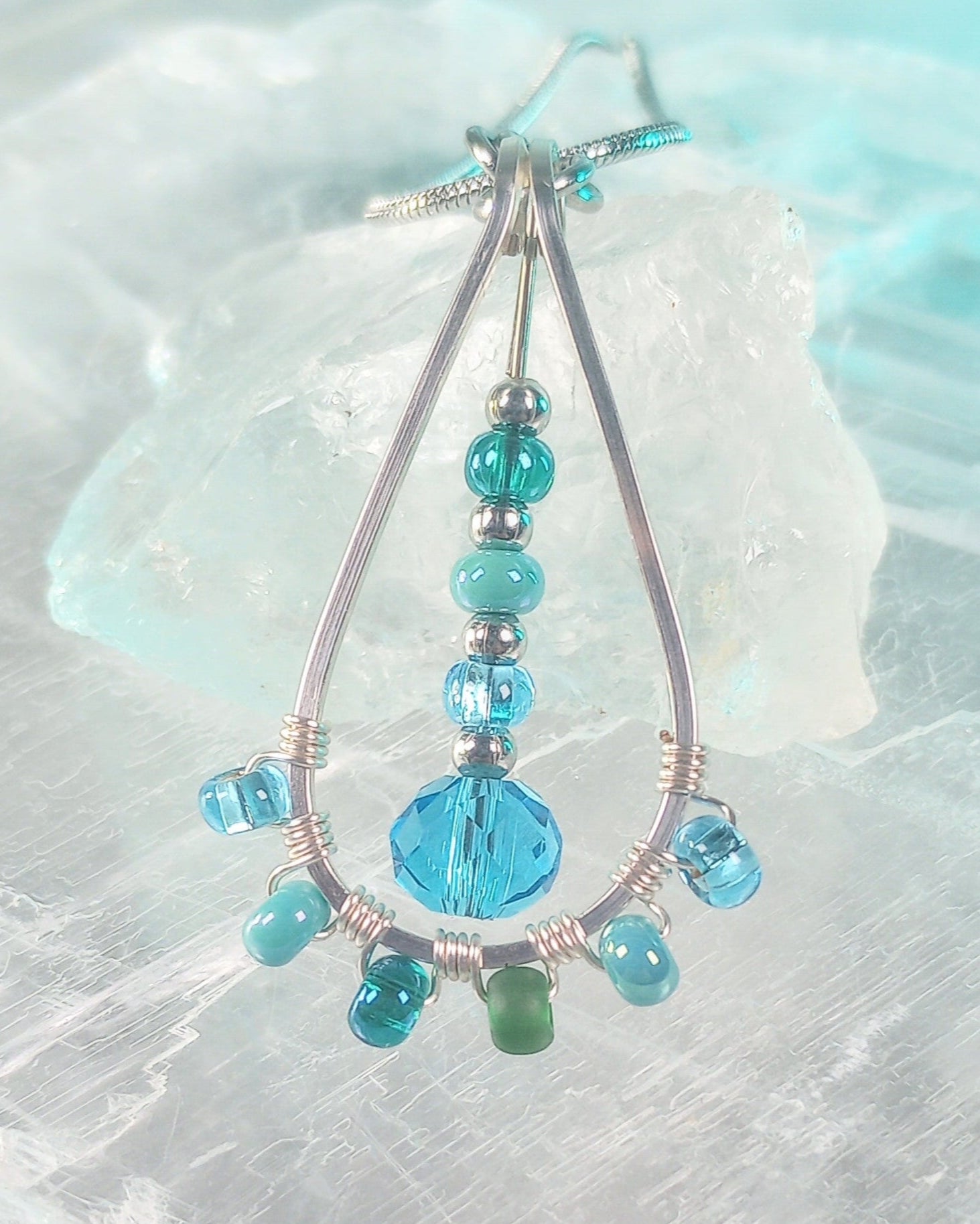 Beaded Teardrop Pendant Necklace - Windfall Jewelry