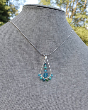 Beaded Teardrop Pendant Necklace - Windfall Jewelry