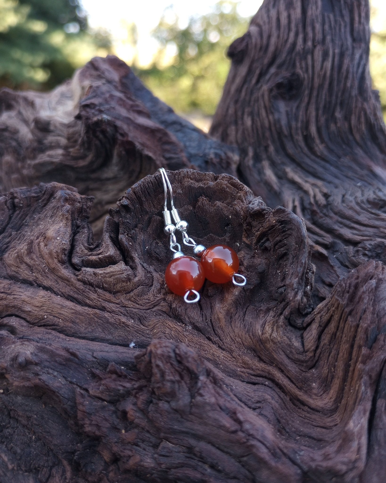 Carnelian Natural Stone Beaded Earrings - Windfall Jewelry