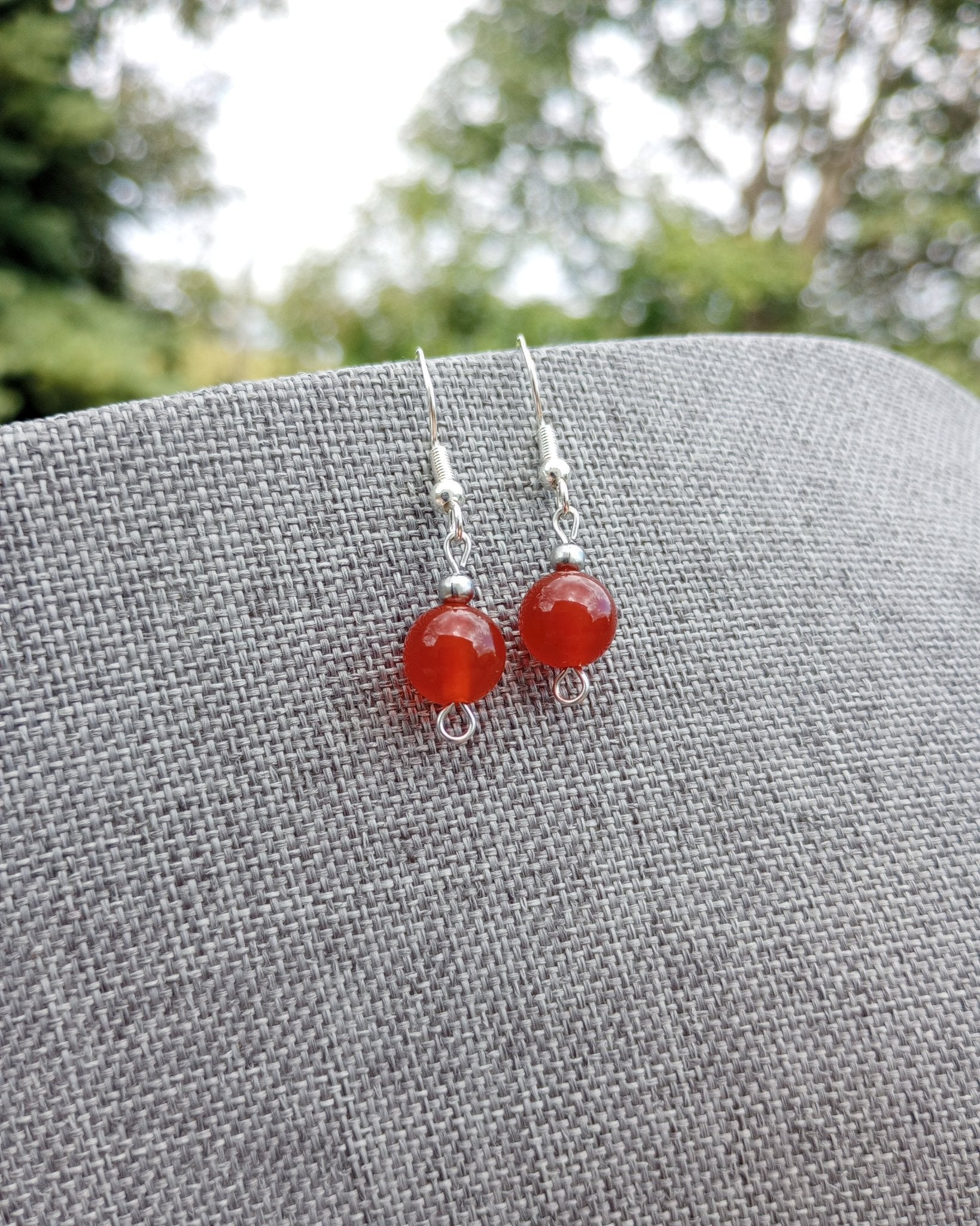 Carnelian Natural Stone Beaded Earrings - Windfall Jewelry