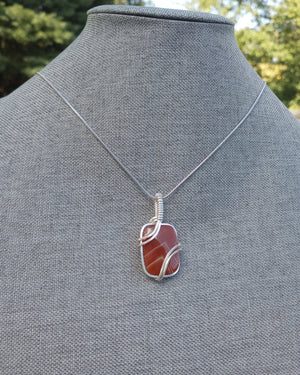 Carnelian Natural Stone Pendant Necklace - Windfall Jewelry