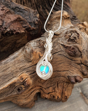 Cascade Glass Moonstone Pendant Necklace - Windfall Jewelry