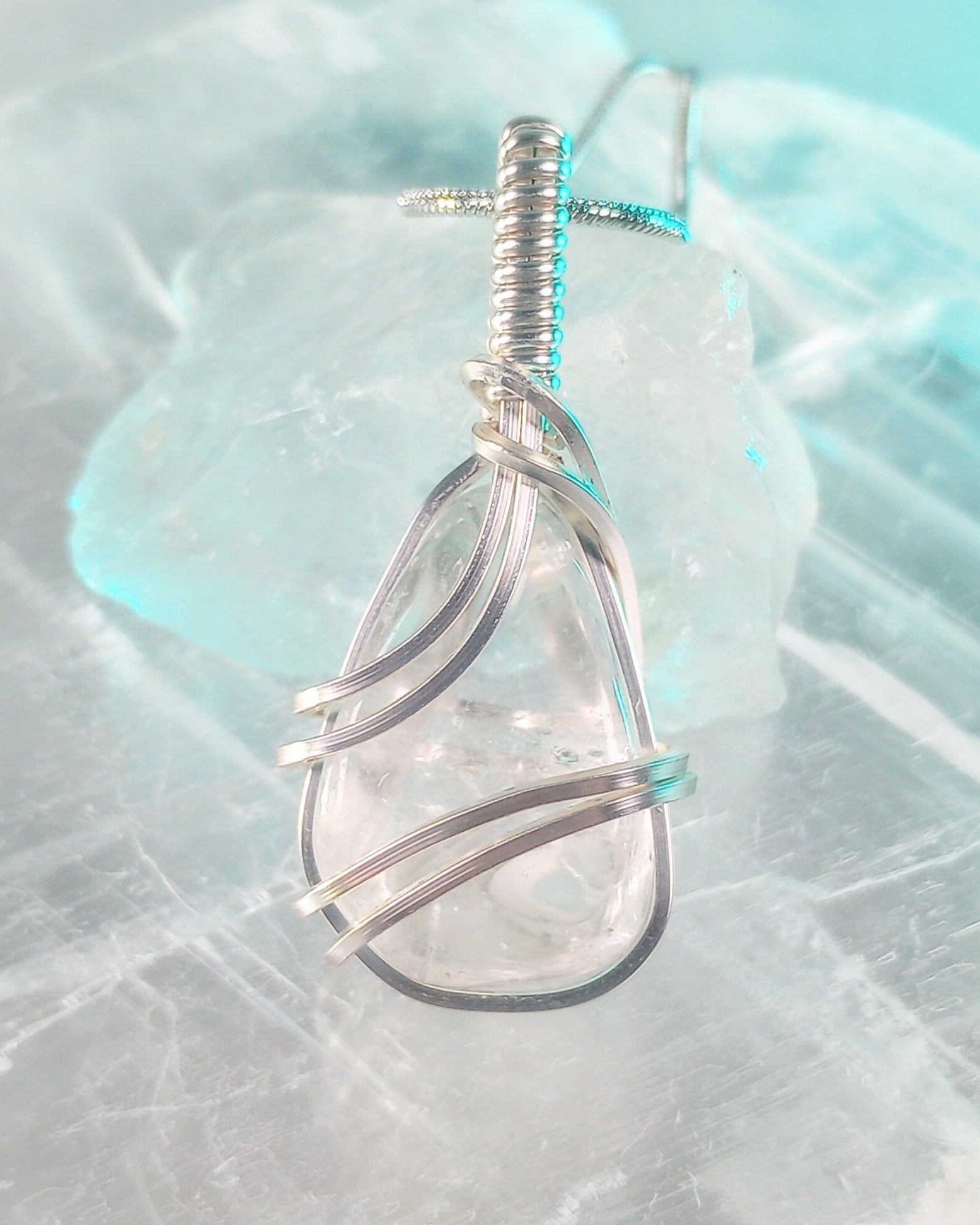 Clear Quartz Natural Stone Pendant Necklace - Windfall Jewelry