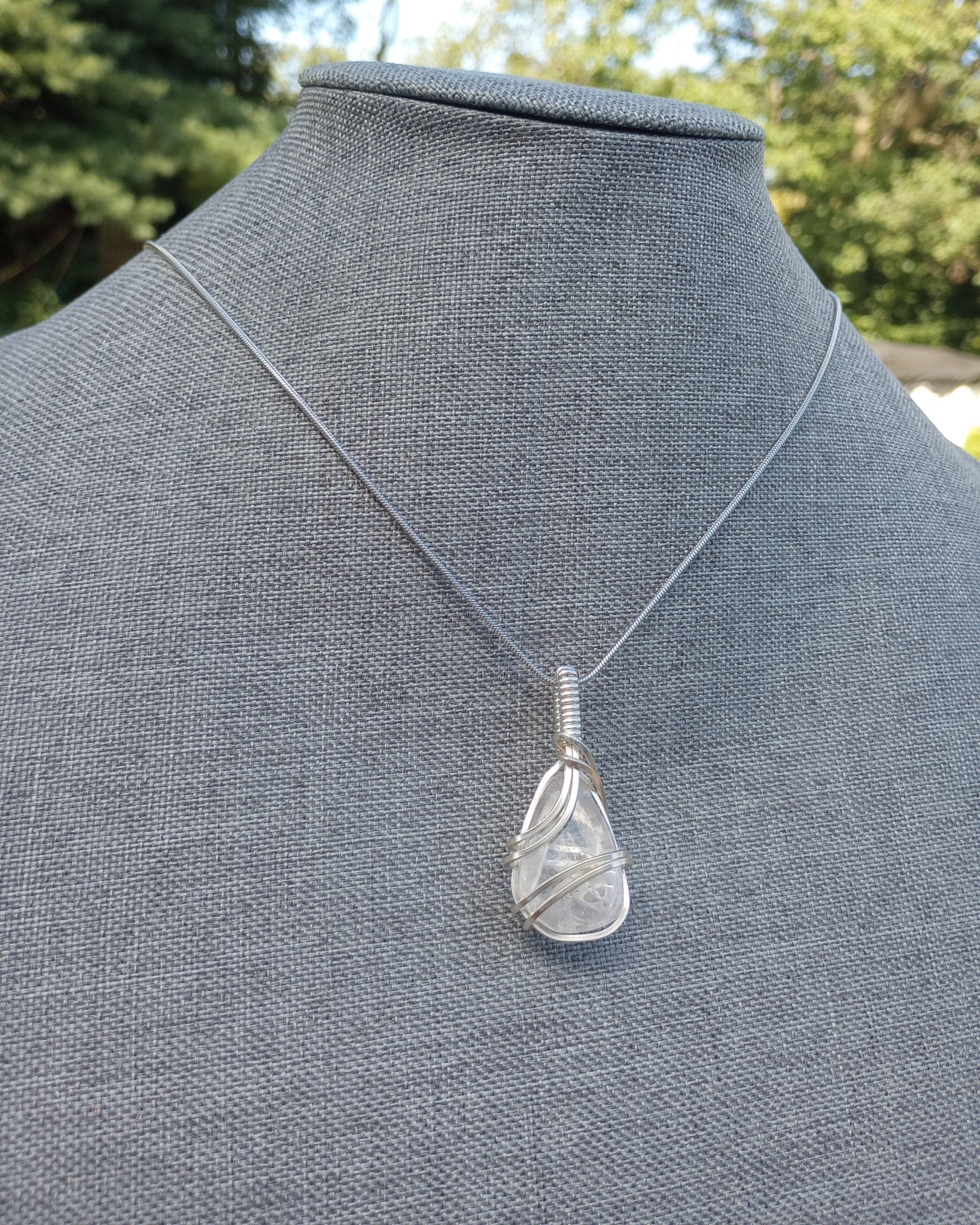 Clear Quartz Natural Stone Pendant Necklace - Windfall Jewelry