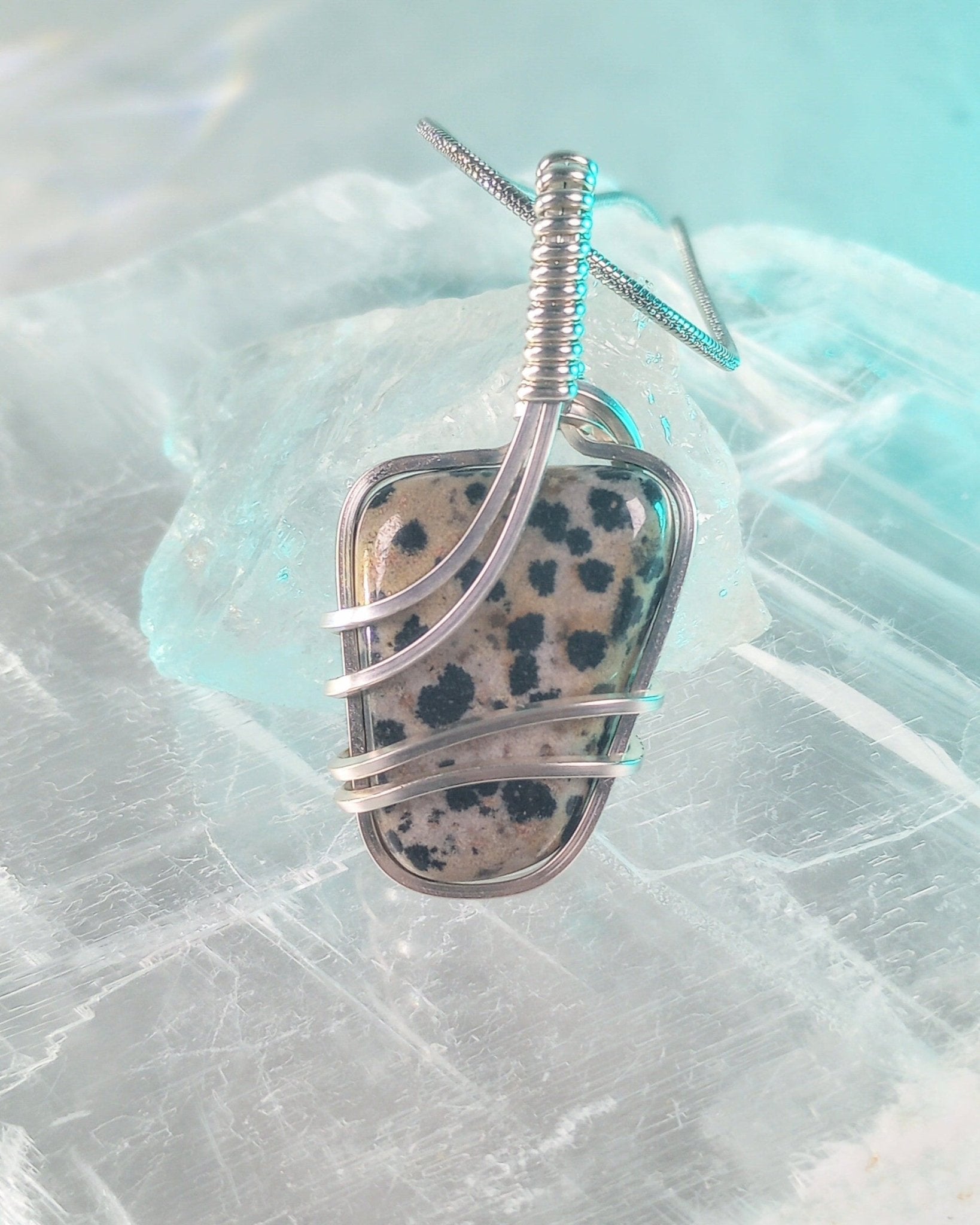 Dalmatian Jasper Natural Stone Pendant Necklace - Windfall Jewelry