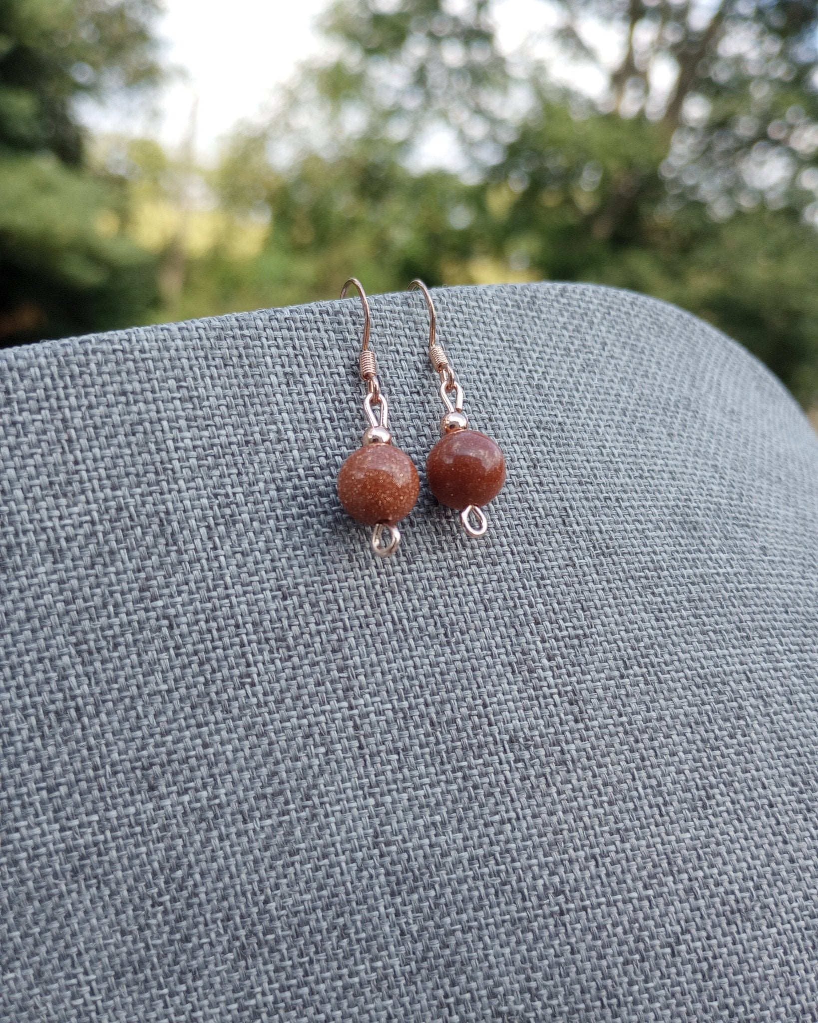 Goldstone Beaded Earrings - Windfall Jewelry