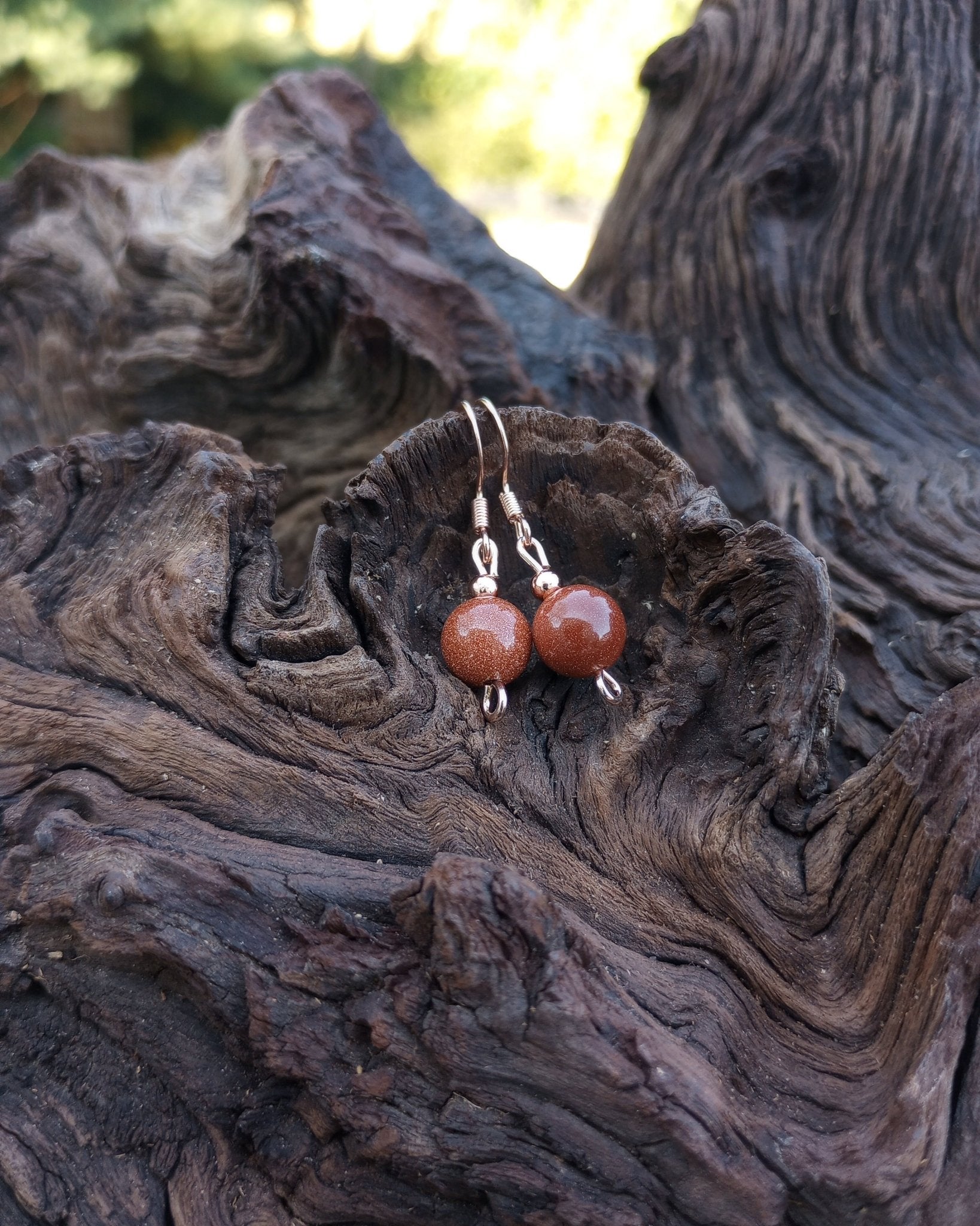 Goldstone Beaded Earrings - Windfall Jewelry