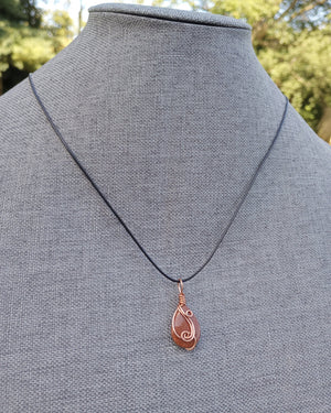 Goldstone Teardrop Wire Wrapped Necklace - Windfall Jewelry