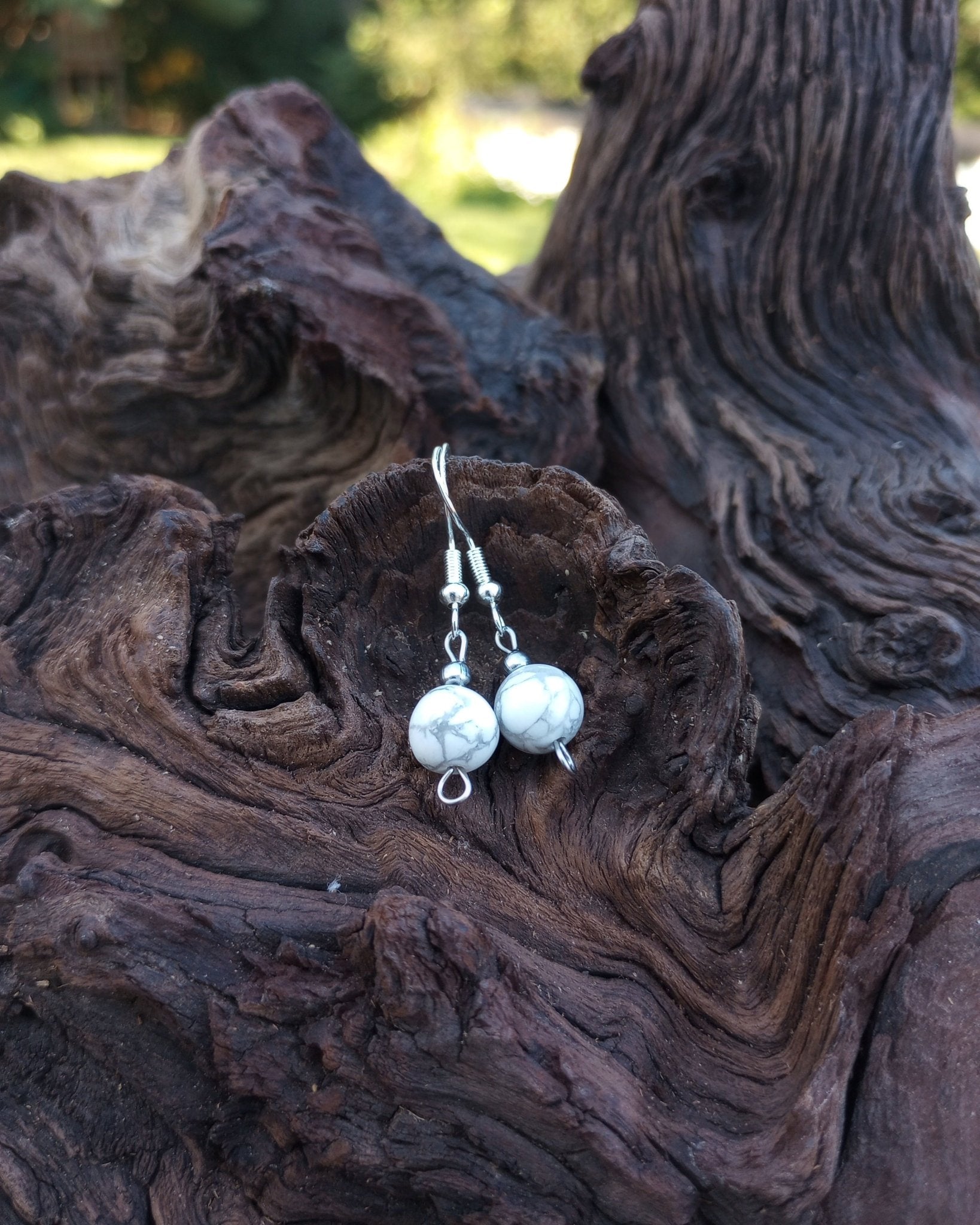 Howlite Natural Stone Beaded Earrings - Windfall Jewelry