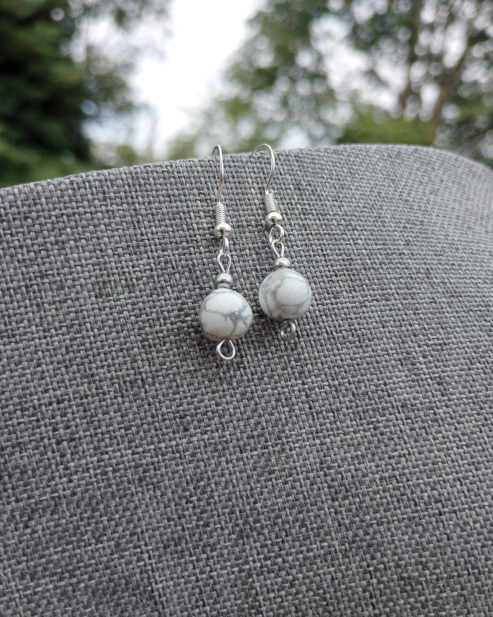 Howlite Natural Stone Beaded Earrings - Windfall Jewelry