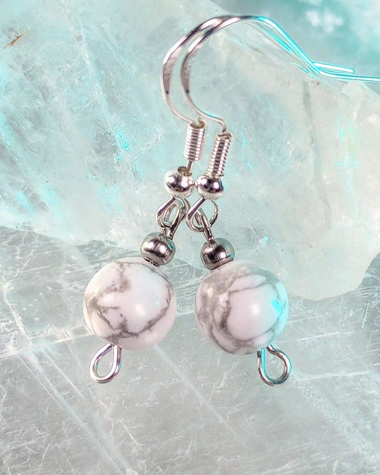 Howlite Natural Stone Beaded Earrings - Windfall Jewelry