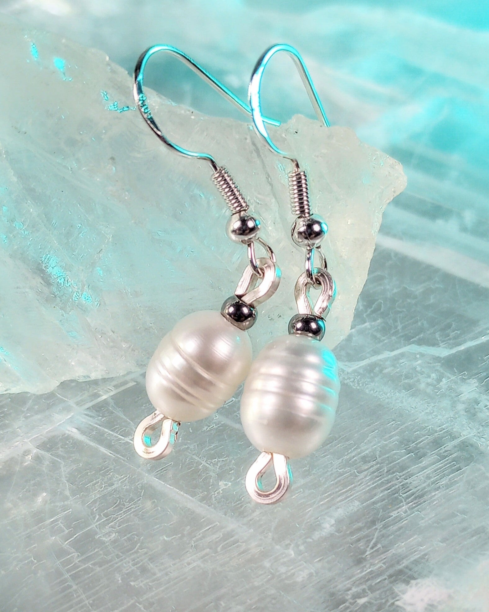 Ivory Luster Freshwater Pearl Earrings - Windfall Jewelry