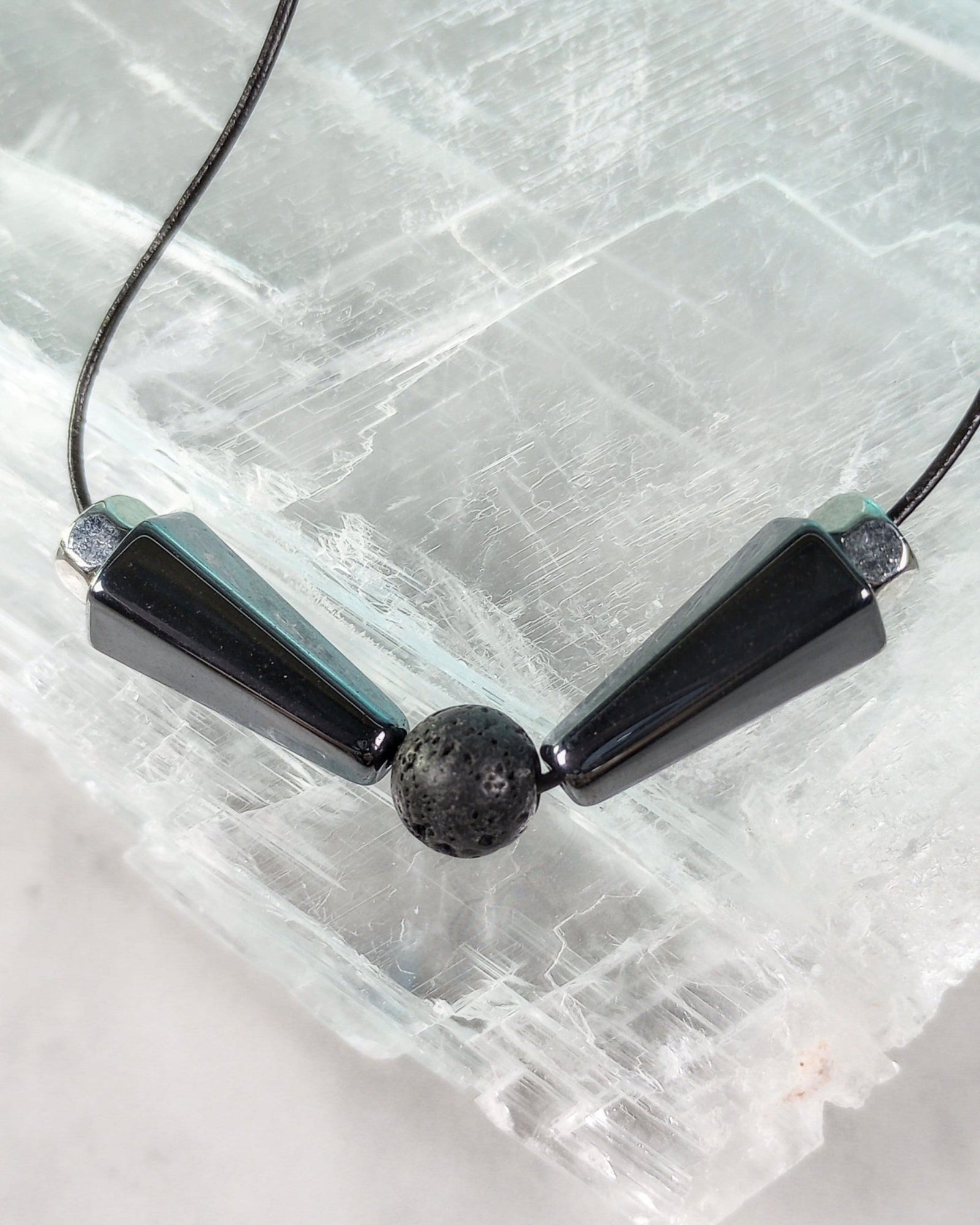 Lava Bead & Hematite Beaded Necklace - Windfall Jewelry