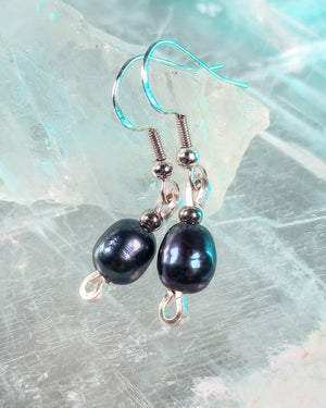 Midnight Mystique Freshwater Pearl Earrings - Windfall Jewelry