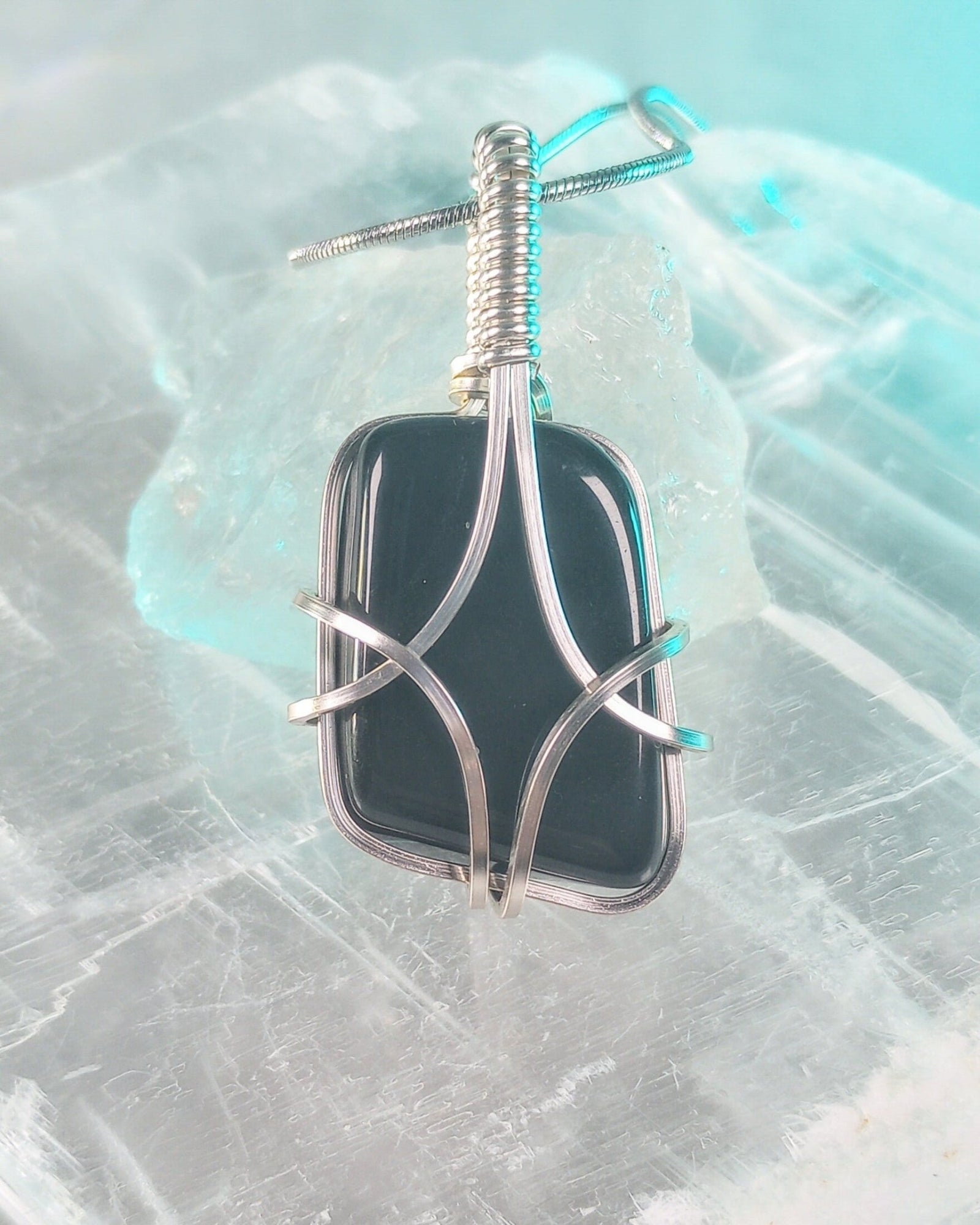 Obsidian Natural Stone Pendant Necklace - Windfall Jewelry