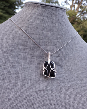 Obsidian Natural Stone Pendant Necklace - Windfall Jewelry
