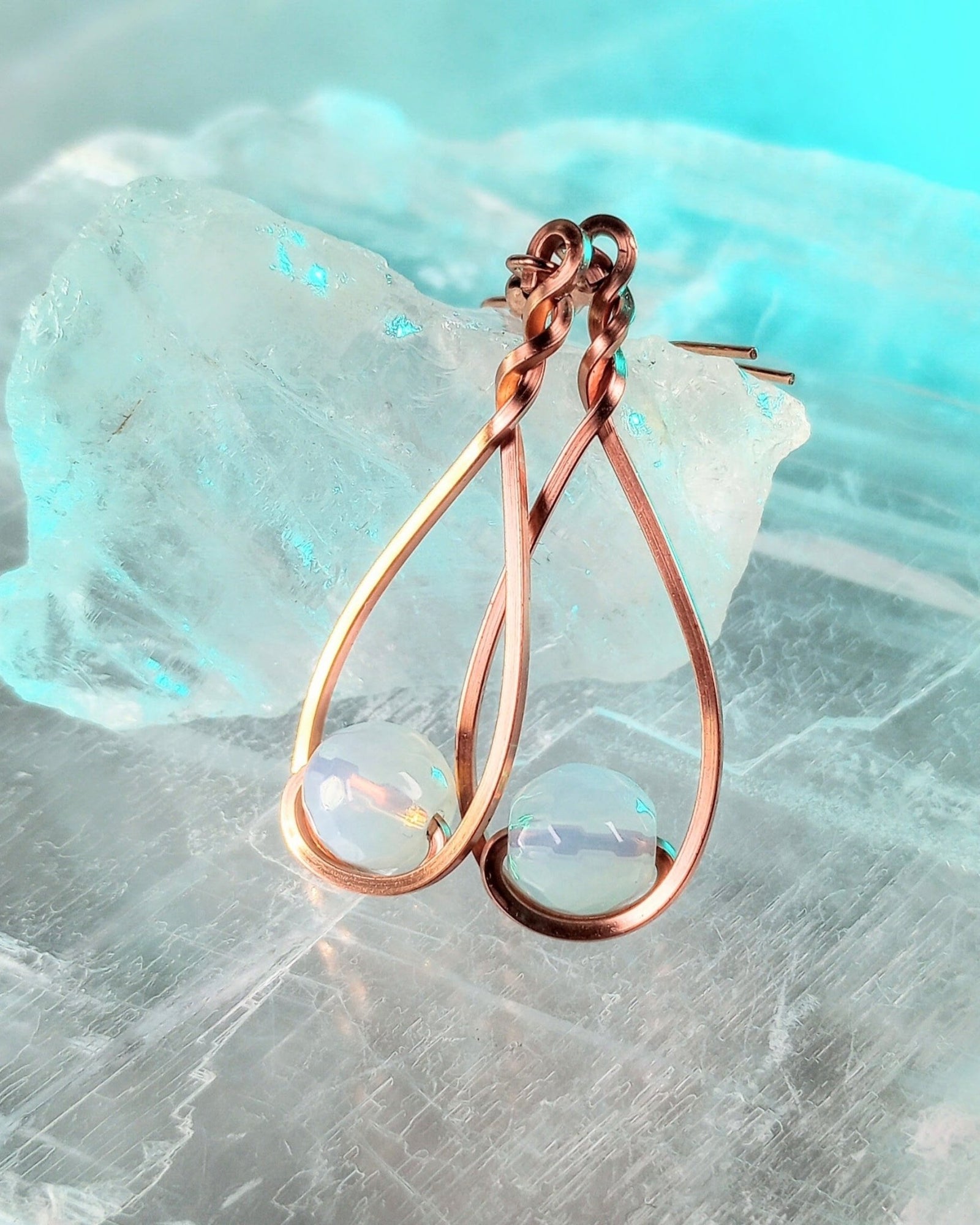 Opalite & Copper Classic Drop Earrings - Windfall Jewelry