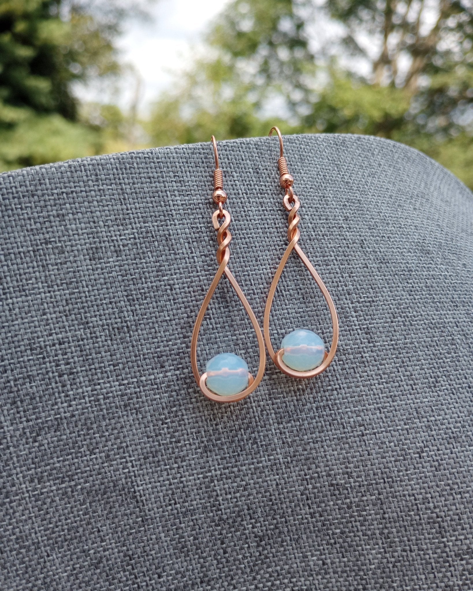 Opalite & Copper Classic Drop Earrings - Windfall Jewelry
