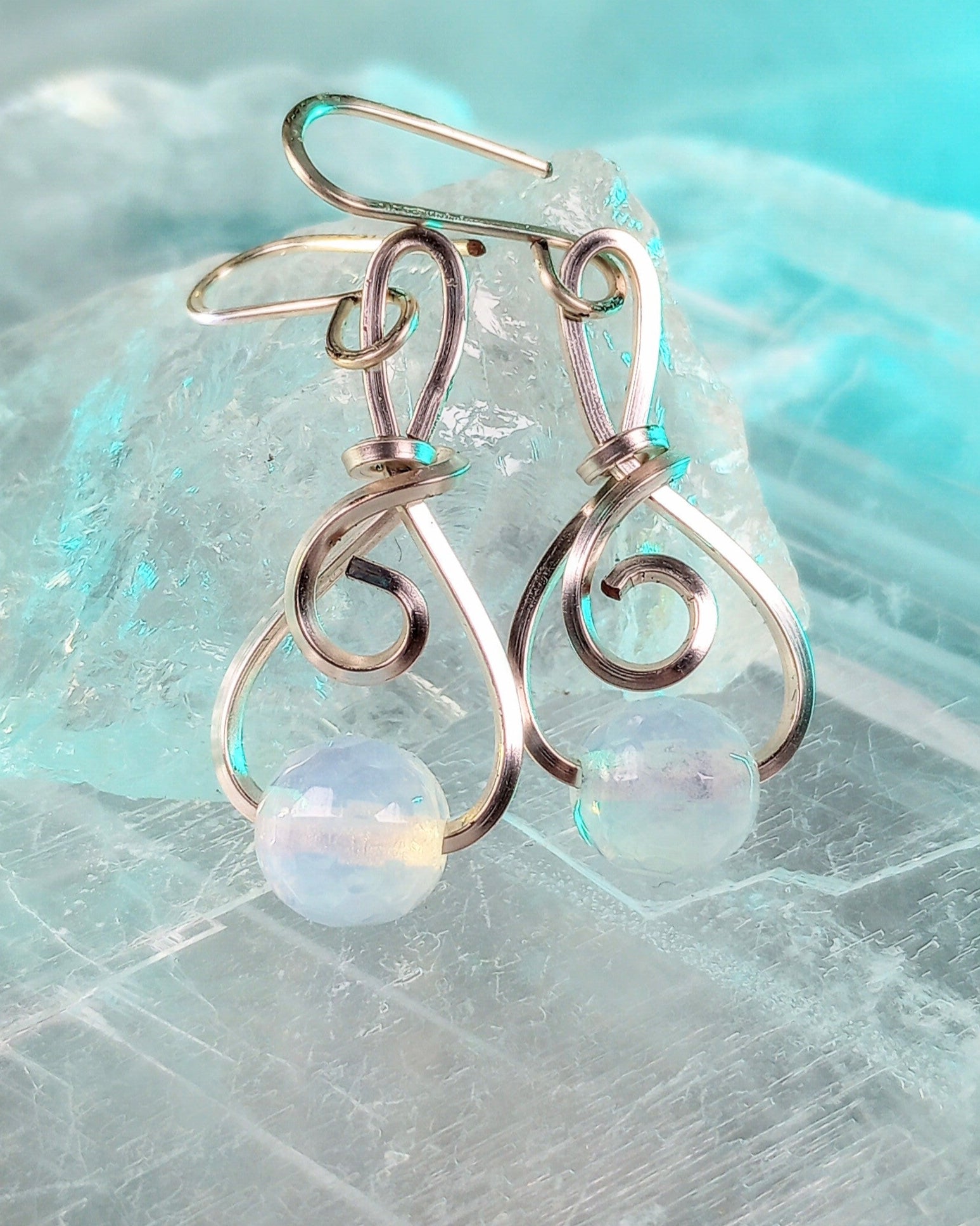 Opalite Filigree Earrings - Windfall Jewelry