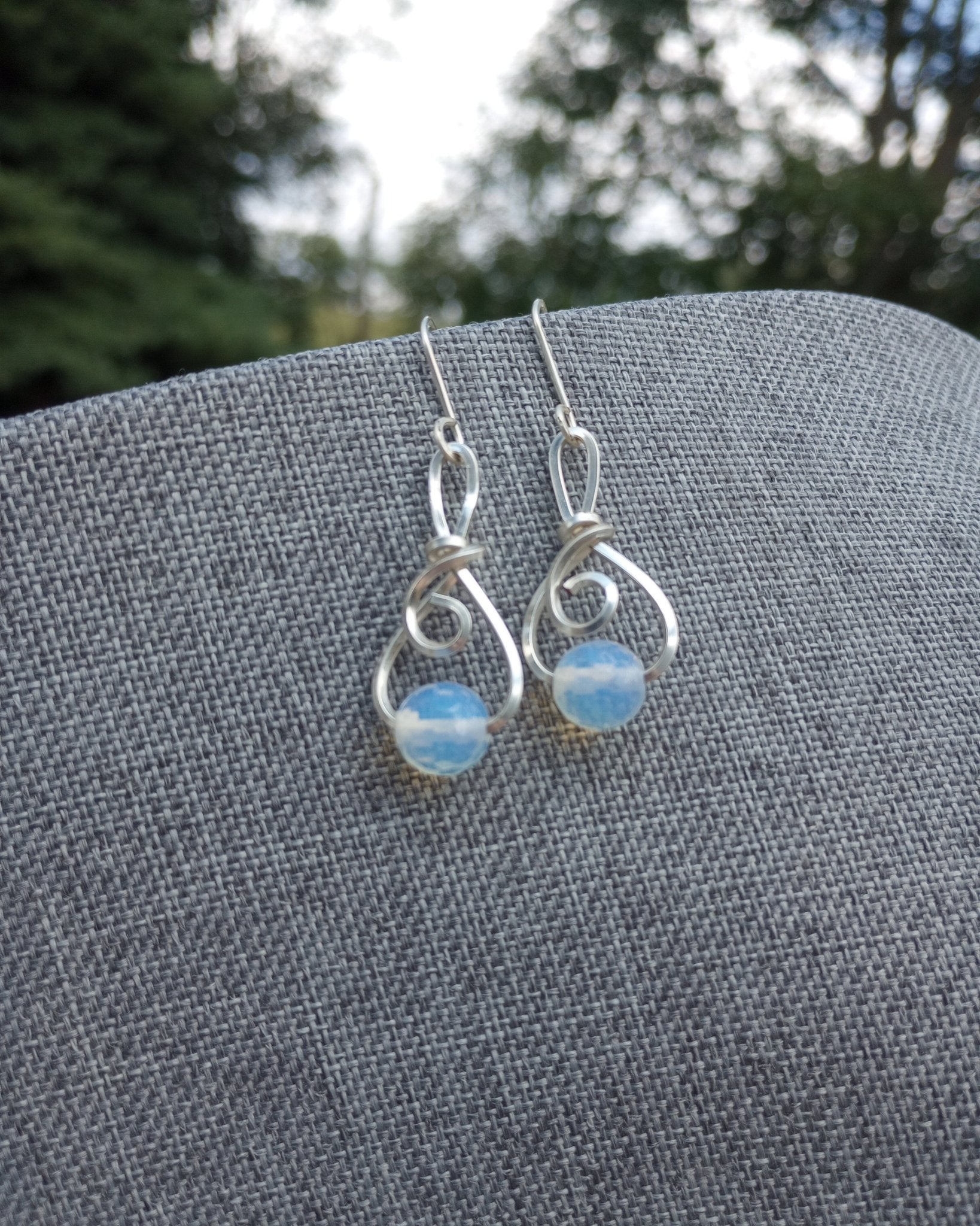 Opalite Filigree Earrings - Windfall Jewelry